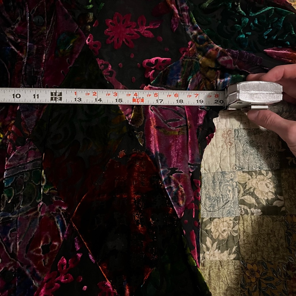 Vintage mesh/velvet button shirt - Picture 7 of 12